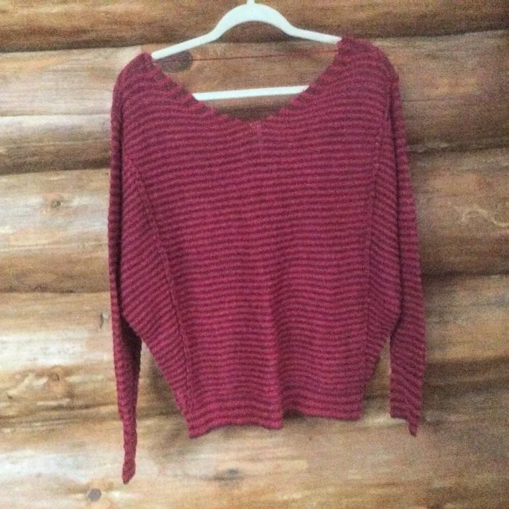 Free People Wool/Linen Blend Striped Sweater Size Small - Picture 2 of 4